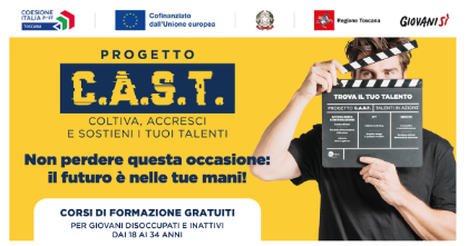 Iscrizioni ancora aperte per il progetto C.A.S.T. rivolto a giovani disoccupati fra 18 e 34 anni