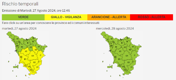 allerta meteo 27 agosto